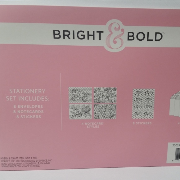 Adult Coloring Stationary Set Floral Bright & Bold - Picture 6 of 9